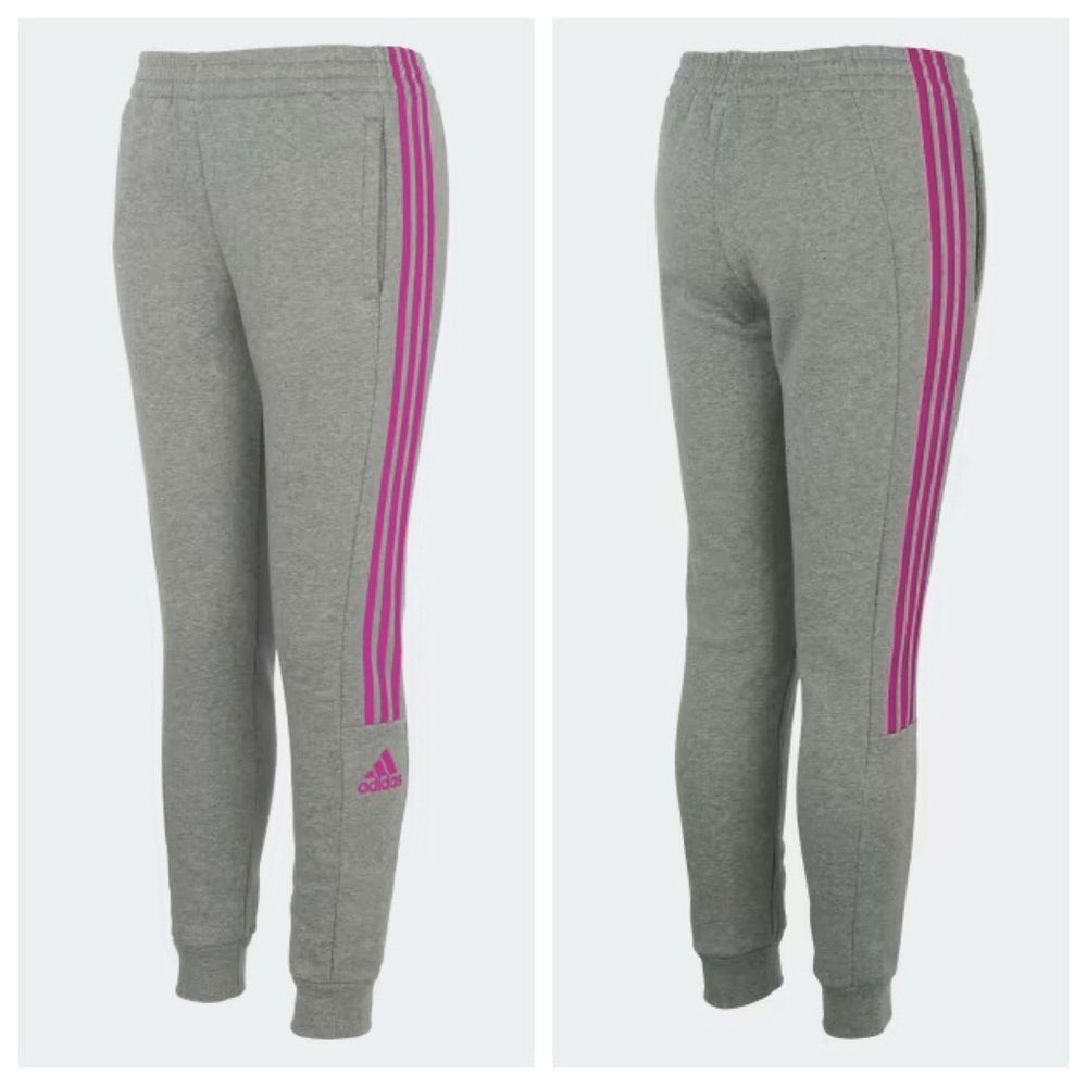 adidas Girls’ Cotton Fleece Joggers | L/G (14)